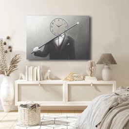 Wallity Reloj de pared decorativo de lienzo 70x100 cm
